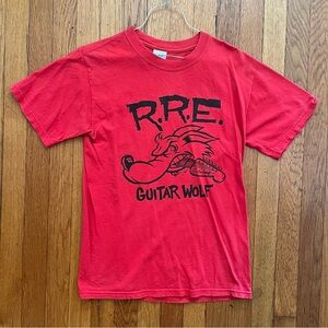 *RARE* Men’s S “GUITAR WOLF - R.R.E.” Band T-Shirt, 2004, red w/ black print